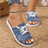 lovefery - Deep Blue Casual Patchwork Round Comfortable Shoes