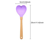 1pc Heart-Shaped Silicone Spatula with Bamboo Handle - Perfect for Baking, Stirring, and Pastry - Ideal Kitchen Gift