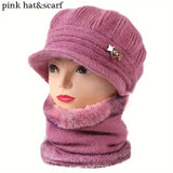 Chic & Cozy Women’s Knitted Hat and Scarf Set - Lightweight, Stretch, Perfect for Christmas & All Occasions