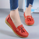 Womens Low Wedge Loafers - Lightweight & Anti-slip Slip-Ons - Comfortable Soft Sole Solid Color Flats for Everyday Style