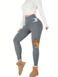 Elegant Stretchy Thermal Yoga Leggings: High Waist, Fleece-Lined with Pocket - Warm, Durable & Versatile for All Seasons