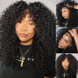 180% 4*4 Closure Wigs Human Hair Curly 4C Edges Curl Lace Front Wigs Glueless HD Lace Closure Wig Human Hair Wig For Women