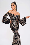 lovefery Nerlii Off Shoulder Sequin Maxi Dress