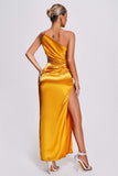 lovefery Euen One Shoulder Satin Maxi Dress