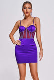 lovefery Gliya Diamante Satin Mini Dress