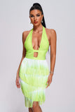 lovefery Daona Halter Tassel Mini Bandage Dress