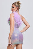 lovefery Hapa Feather Sequin Mini Dress