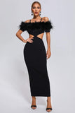 lovefery Evie Feather Maxi Dress