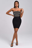 lovefery Liliya Diamonate Corset Mini Bandage Dress