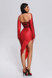 lovefery Wilisa Cutout Metallic Midi Bandage Dress