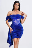 lovefery Elasa Velvet Corset Mini Dress - Blue