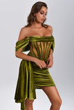 lovefery Elasa Velvet Corset Mini Dress - Green