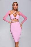 lovefery Metal Midi Bandage Dress