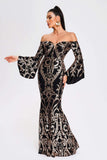 lovefery Nerlii Off Shoulder Sequin Maxi Dress