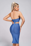 lovefery Juditha Strapless Midi Bandage Dress - Blue