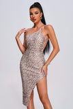 lovefery Toga Leopard Midi Bandage Dress