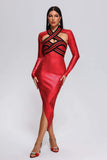 lovefery Wilisa Cutout Metallic Midi Bandage Dress