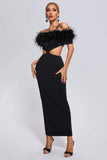 lovefery Evie Feather Maxi Dress