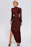 lovefery Kerlin Ruched Cutout Maxi Dress - Red