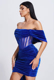 lovefery Elasa Velvet Corset Mini Dress - Blue