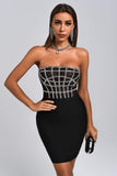 lovefery Liliya Diamonate Corset Mini Bandage Dress