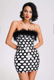 lovefery Mune Sequin Feather Mini Dress