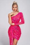 lovefery Chala One Shoulder Sequin Mini Dress