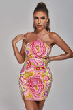 lovefery Amoura Halter Printed Mini Dress