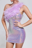 lovefery Hapa Feather Sequin Mini Dress