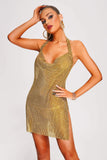 lovefery Colin Metallic Mesh Mini Dress