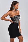 lovefery Liliya Diamonate Corset Mini Bandage Dress