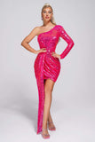 lovefery Chala One Shoulder Sequin Mini Dress