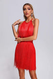 lovefery Arbenita Tassel Mini Bandage Dress - Red