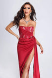 lovefery Kaylae Corset Satin Maxi Dress