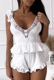 lovefery Lace Trim Back Knot Teddy Lingerie