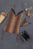 lovefery Leopard Animal Print Babydoll Lingerie Dress