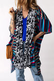 Multicolor Cow Serape Aztec Print Kimono Cardigan