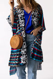 Multicolor Cow Serape Aztec Print Kimono Cardigan