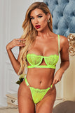 lovefery Neon Lace Balconette Bralette Lingerie Set