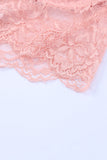 lovefery Pink 2Pcs Cutout Lace Bustier Lingerie Set