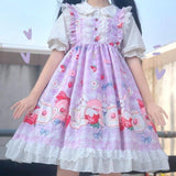 LoveFery Rabbit in the Tea Garden Dress Set with Optional Undershirt Top and Hair Bow