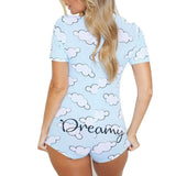 lovefery Women Sexy Sleepwear Cute Cartoon Print Short Set Pajamas Spicy Pepper Sweet Short Sleeve T Shirts Shorts Summer Pijama