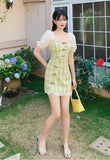 LoveFery Princesscore Grass Puff Sleeve Dress