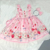 LoveFery Rabbit in the Tea Garden Dress Set with Optional Undershirt Top and Hair Bow