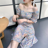 lovefery Elegant Floral Midi Cottagecore Sweet Dress