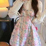 lovefery Mini Fresh Spring Rose Bouquet Fairycore Dress and Top Complete Set