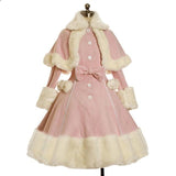 lovefery Snow Puff Fairycore Cottagecore Princesscore Warm Sweater Dress