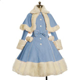 lovefery Snow Puff Fairycore Cottagecore Princesscore Warm Sweater Dress