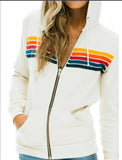 Designer Hoodies Womens Fashion Hoodie Oversized Rainbow Stripe Long Sleeve Sweatshirt Zipper Pocket Coat Jacket Spring Casual