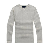 Free delivery of new high-quality polo men's twisted needle sweater knitted cotton round neck sweater pullover men's solid color sweater men's